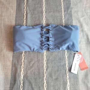 NWT- PILYQ Sky Blue Bandeau Bikini Top